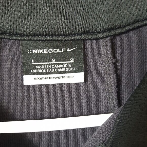 Nike Golf Cover Up Jacket Dri-Fit Mens L Heathered Black 1/4 Zip Sweater - Picture 3 of 9